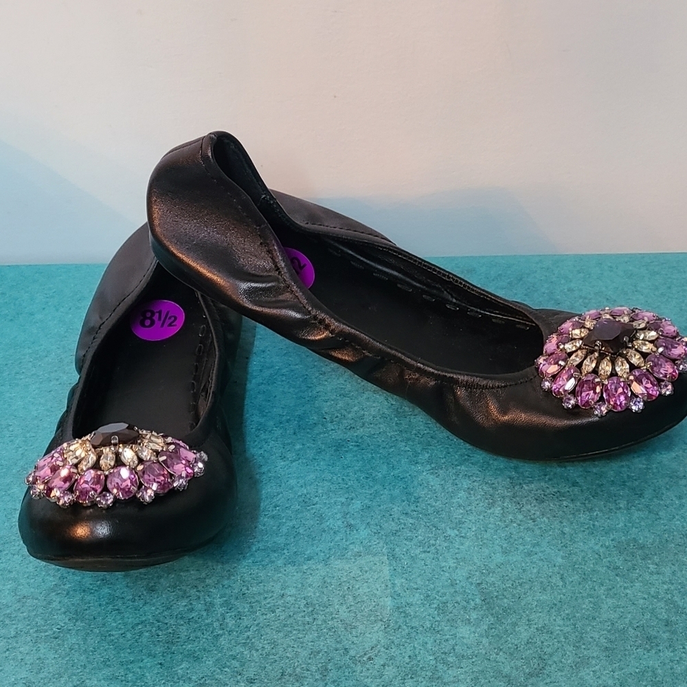 Kelsi Dagger Rhinestone Toe Ballet Flats - Picture 12 of 12